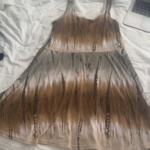 Brown tie dye summer dress